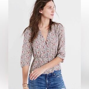 Madewell Silk Floral Blouse